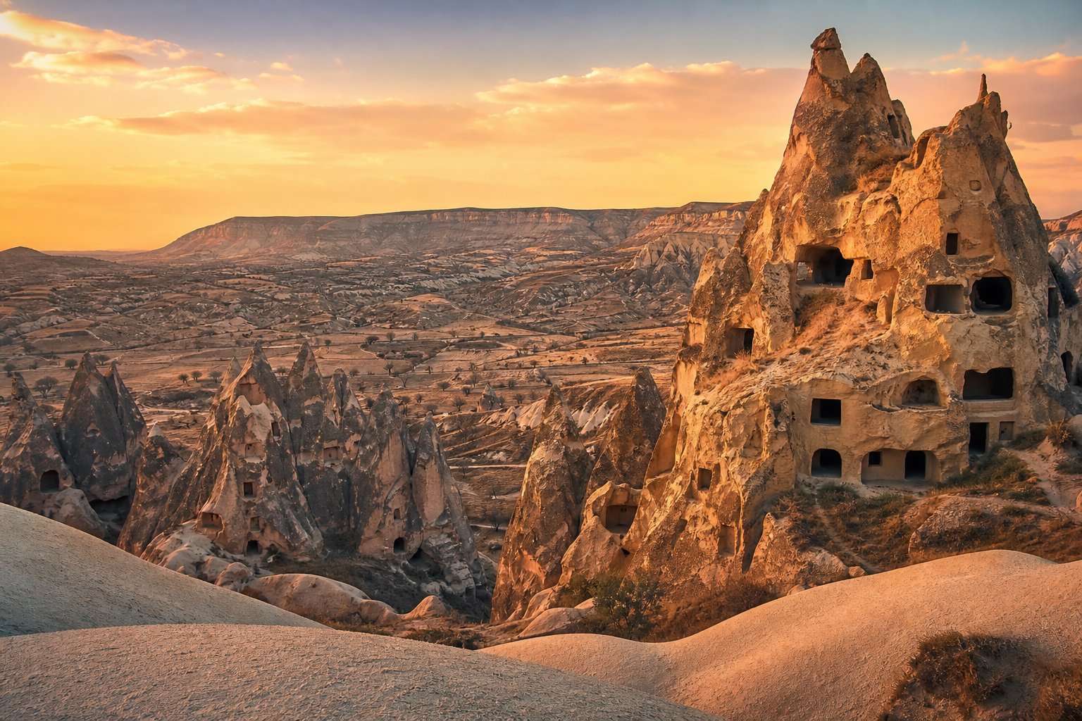 Cappadocia, Türkiye — Fairy chimneys, cave hotels and dawn balloon flights