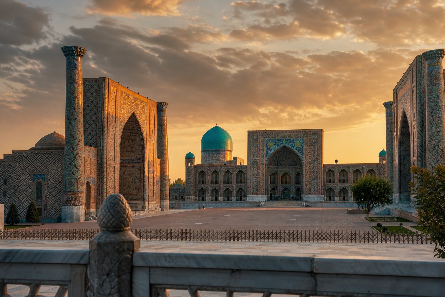 Samarkand, Uzbekistan — Turquoise domes, Silk Road bazaars and Registan nights